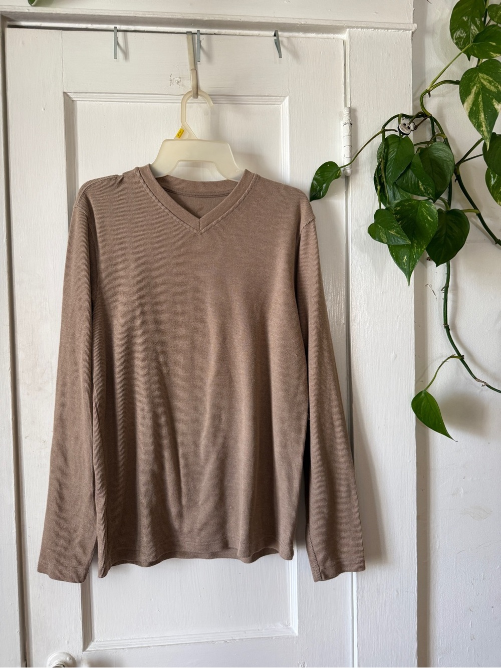 Men's V-Neck Lightweight Sweater - Taupe FADED GLORY size S